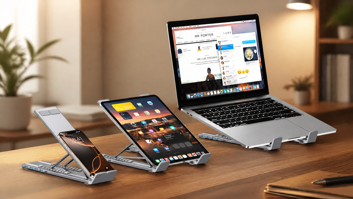 Deskwell 8-in-1 Foldable Laptop Stand + Dock