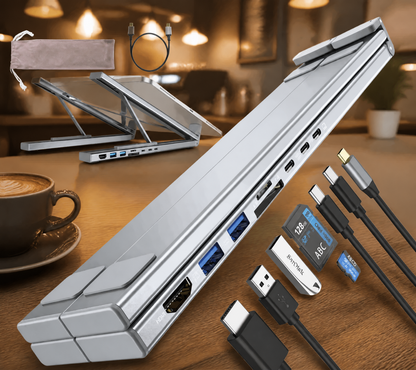 Deskwell 8-in-1 Foldable Laptop Stand + Dock